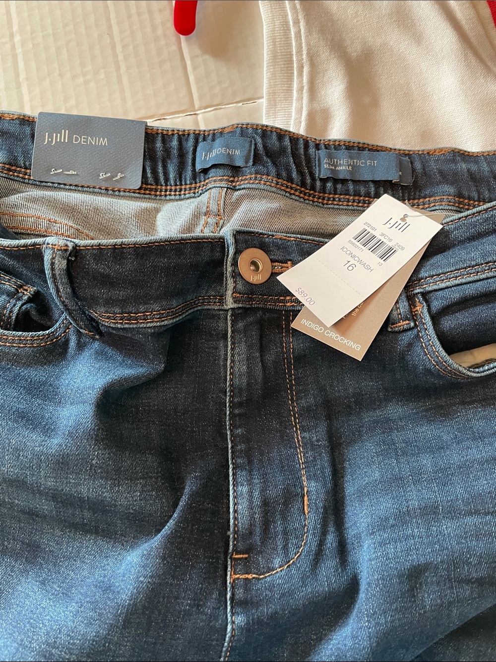 J. Jill Women’s Indigo Blue Slim Ankle Jeans 16 Regular